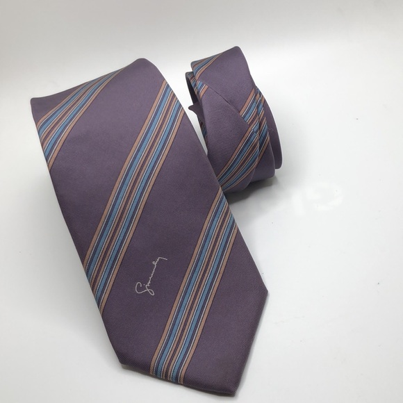 VTG Givenchy Gentlemen Paris Signature 100% Silk Slim Tie. Bar code pattern - Picture 8 of 10